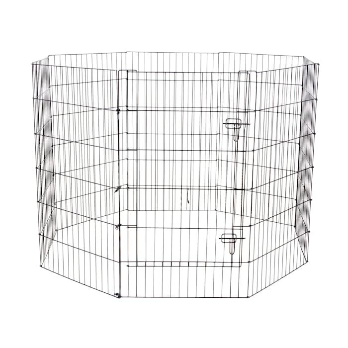 EveryYay Foldable Indoor/Outdoor Pet Exercise Pen Black: Without Feet 48" H