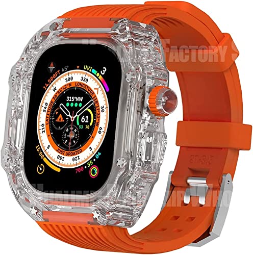 Bracelet silicone transparent SCHIK Apple Watch 44mm à 49mm pour le sport et le quotidien