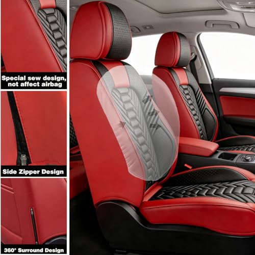 Image of Foneso Faux Leather Car Seat Covers Compatible with Dodge Ram | Heavy Duty Seat Cushions For 2002-2026 1500 2500 3500 Pickup Limited Laramie Big Horn Crew Cab& Quad Cab