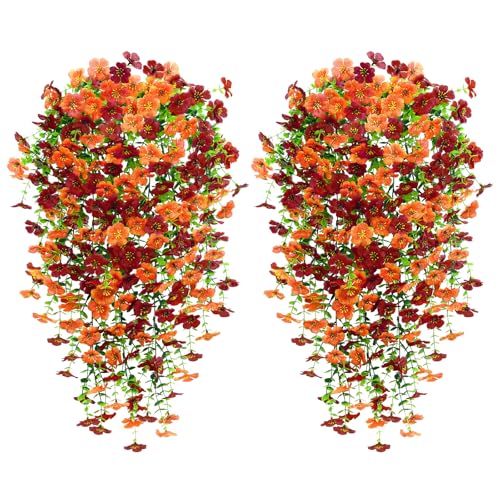 Betylifoy Kunstblumen Hängend Herbst 4 Stück Kunstblumen Outdoor...