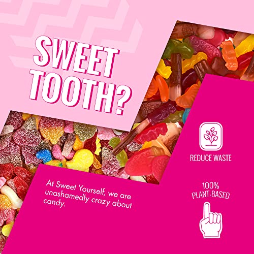 Sweet Yourself Vegan Gummies Variety Mix Sour And Non-Sour - Vegan Gummy Candy 100% Plant Based Snacks - 2 Pack #TOP1