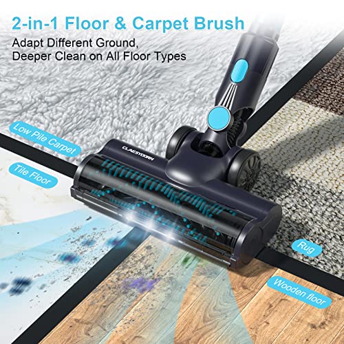 Claesydorn Cordless Vacuum Cleaner, 250W Powerful 6-In-1 Lightweight Stick Vacuum Up To 45Mins Runtime With 2200Mah Battery, Self-Standing Rechargeable Handheld Vacuum For Hard Floor Pet Hair Home #TOP2