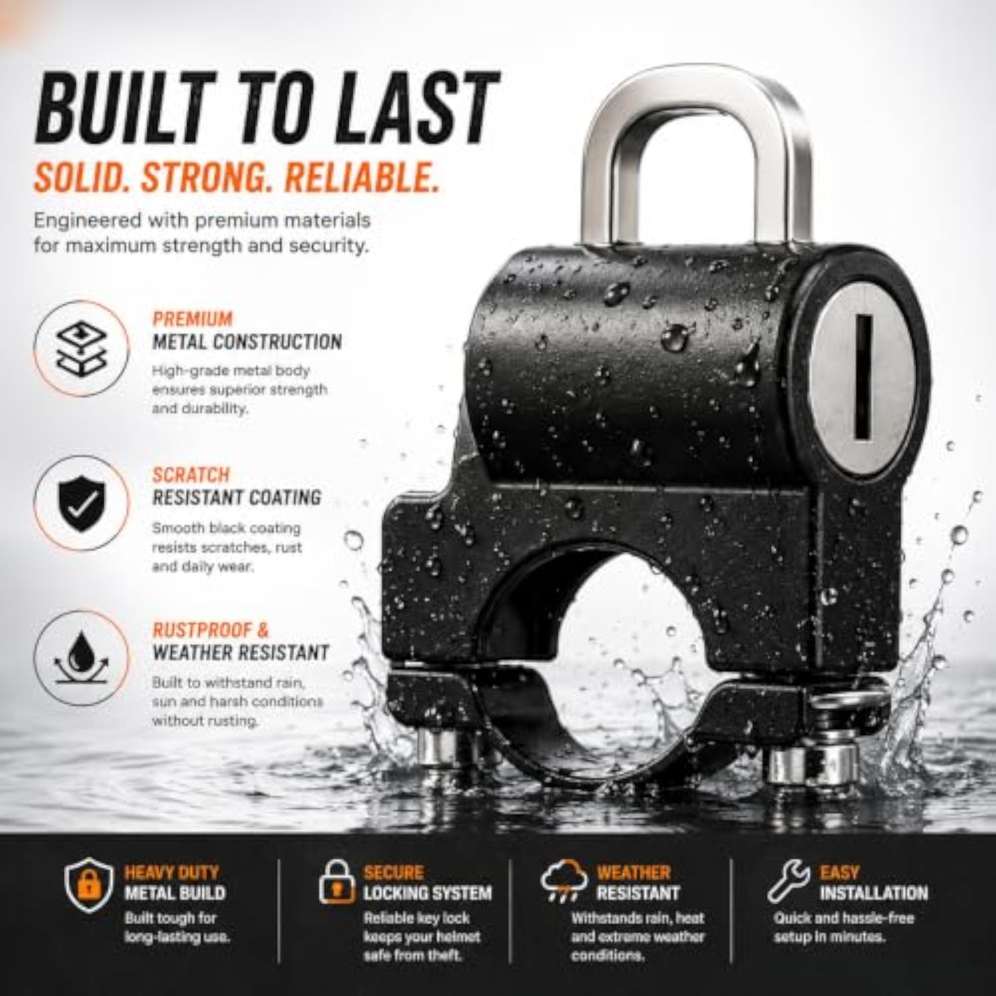 Motorcycle Helmet Lock Anti-Theft Padlock
