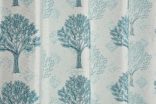 Image of Exporthub Glossy Shine 3D Floral Digital Printed Aqua Blue Colour Door Curtains 7 feet Long Set of 2 Pc, for Living Room and Bedroom (EHSPR077 74)