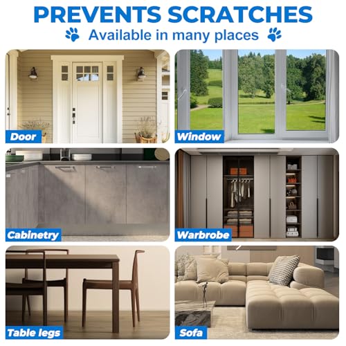QJUZO Protetor de porta contra arranhões de cães, protetor antiarranhões espesso para móveis, janela