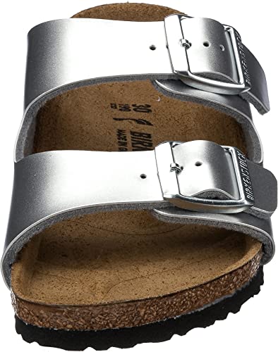 Birkenstock Girl's Slippers, Electric Metallic Silver, US:7.53