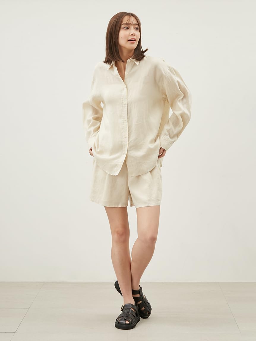 [ミラオーウェン] フレンチリネンオーバーサイズシャツ 09WFB251040 レディース