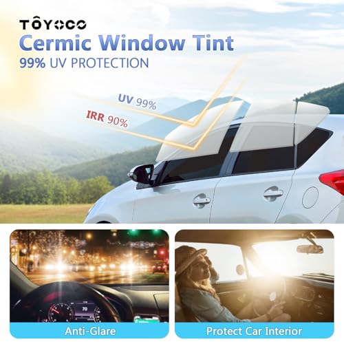 Image of 35% VLT Ceramic Car Window Tint - (20in * 20ft) Window Privacy Film, 99% Blocks UV & 95% IR Ray, Glare Reduction Blackout Windows Film Auto Car Windshield Sun Shade Roll