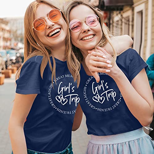 Image of Girls Trip Shirts for Women 2026 Girl Vacation Weekend Matching Tshirts Summer Vacay Mode Graphic Tees