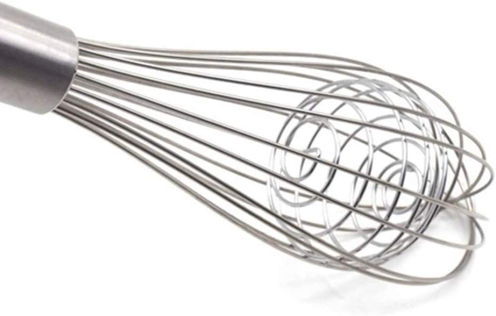 zaizai Batidor De Acero Inoxidable - Mango De Madera - Batidor De Huevos Manual - Utensilios De Cocina para Mezclar, Batir Y Revolver