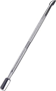 Cuticle Pusher Stainless Steel Cuticle Remover Dual Head Nail Cleaner Care Cuticle Pusher Tool for Pedicure Manicure Durable Nail Art Tool, Silver