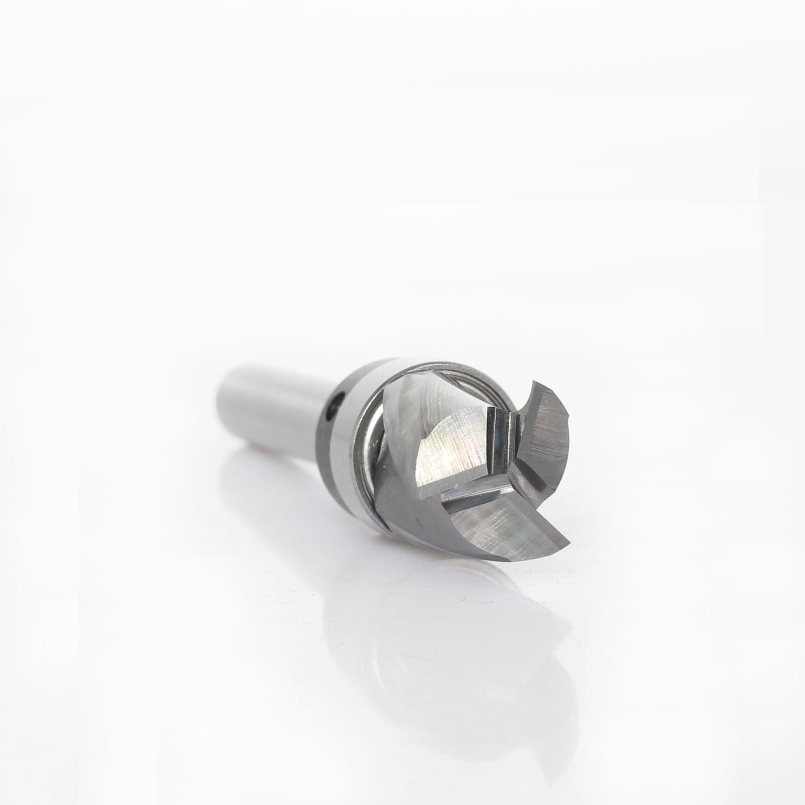 Fresa de enrasado en espiral de 8 mm, fresadora en espiral para fresadora superior, diámetro de corte de 16 mm, longitud de corte de 16 mm, ranura en espiral, rodamiento de bolas inferior para