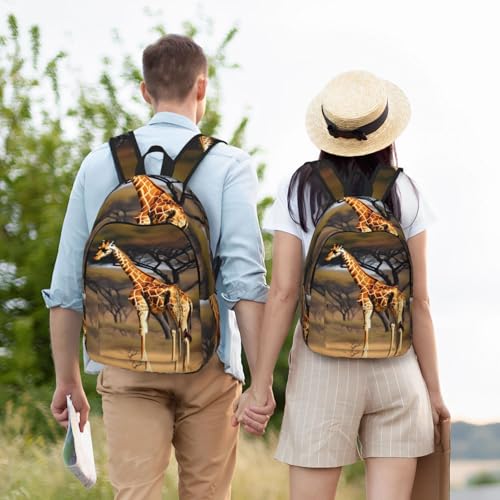 Sac à dos voyage confortable imprimé girafe pour bagage cabine