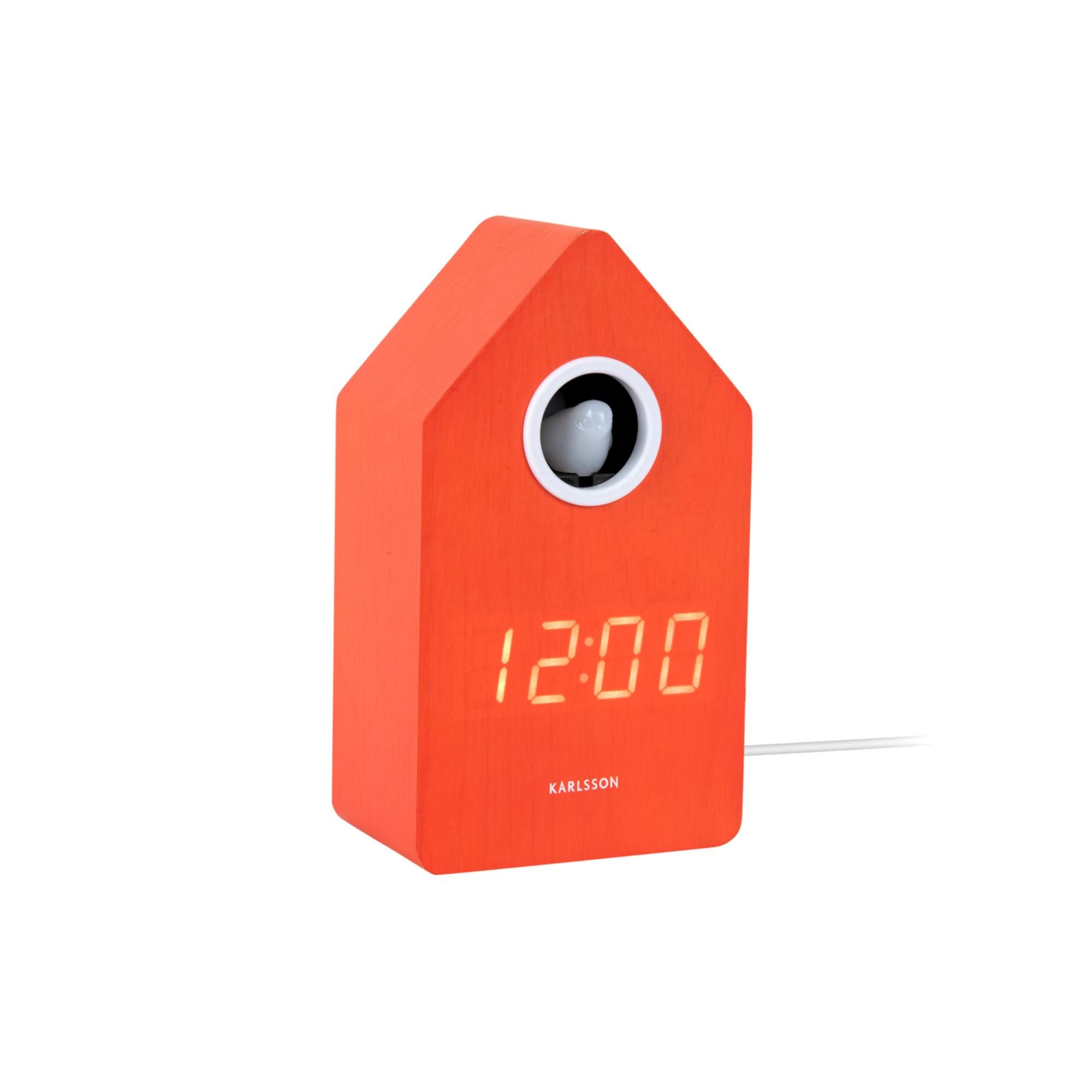 Karlsson Wecker Cuckoo Led - Orange - 9x9x15.8cm