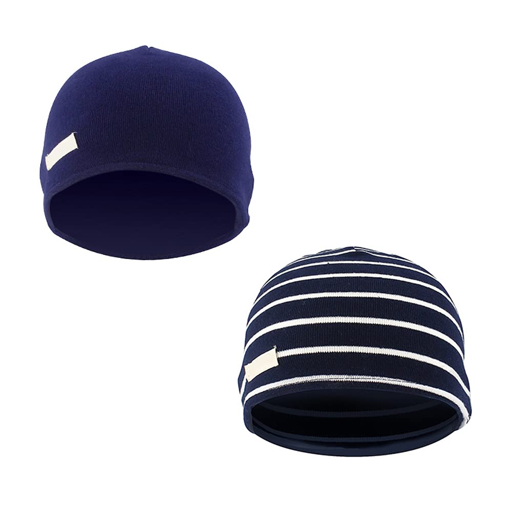 LACOFIA 2 Piezas Sombrero de Beanie de 100% algodón para bebé niños Gorro Tejer de Las bebé de Esencial