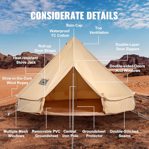 Carpa Happybuy Canvas Bell 6 m para camping familiar miniatura 7