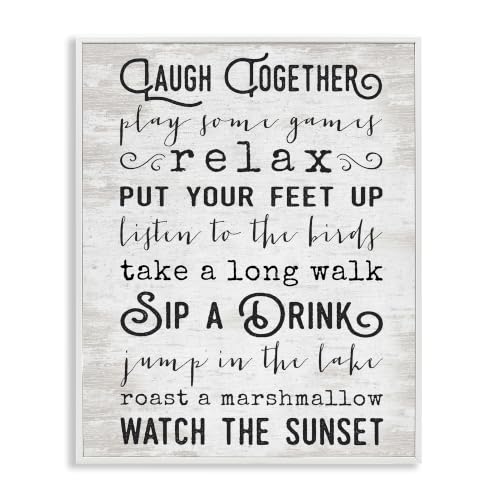 Lake Rules Rustic Weathered List, 16 x 20 Inch Framed Giclée Print