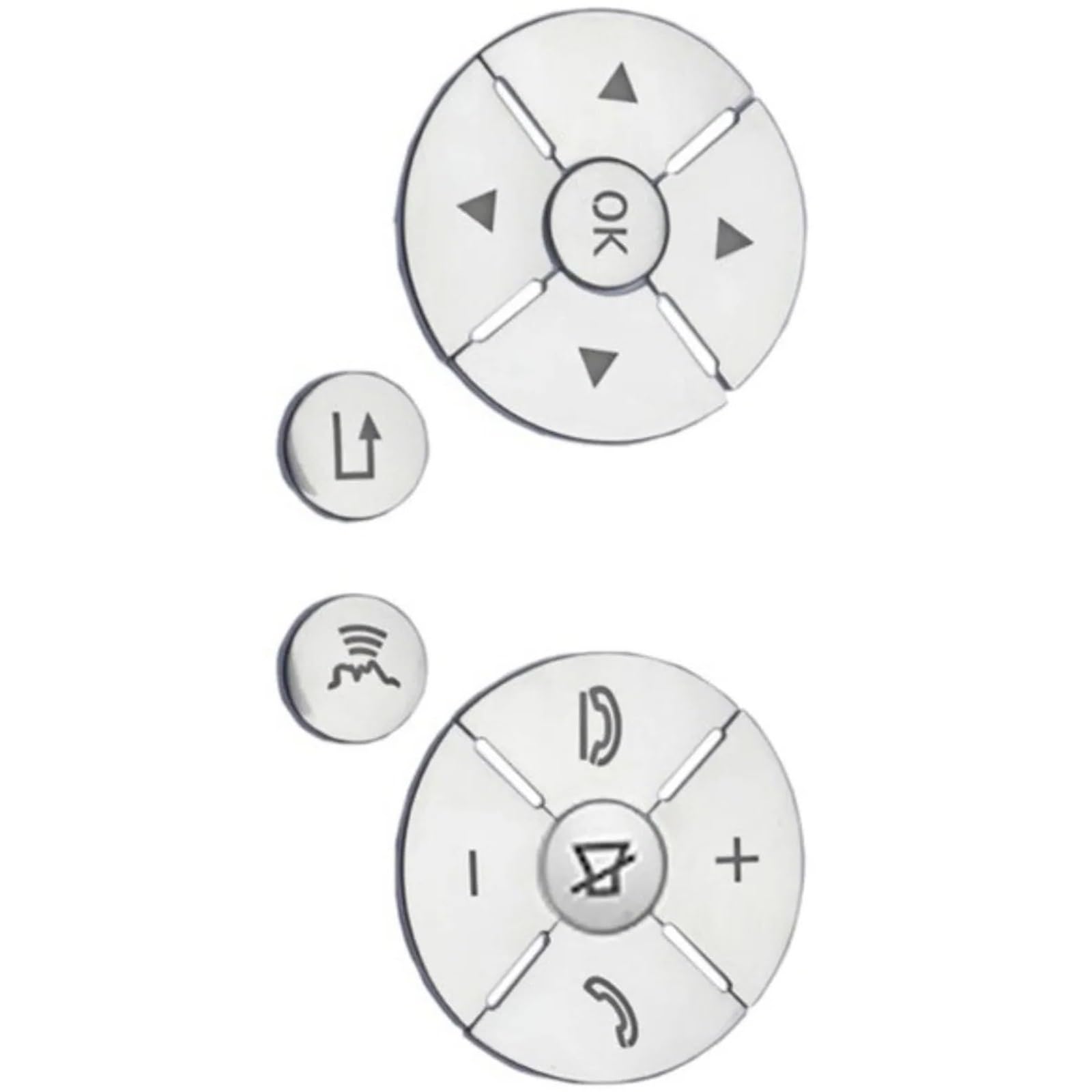 Car Interior Button Sticker Compatible with Benz for GLK for Class for X204 2008-2012 Interior Button Stickers Steering Wheel Trim Car Sticker(Silver)