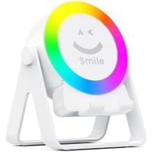 Wireless Induction Speaker with Bluetooth RGB Ambient Light Adjustable Phone Stand 360 Rotatable No Bluetooth Pairing Needed Compatible with iPhone iPad Android Samsung Galaxy Black Audio Device
