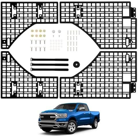 Utiiy Side Molle Panel Compatible with 2019-2024 RAM 1500 Side Storage Molle Rack Metal Trunk Bed Cleat for 5.7FT Short Bed RAM1500 Accessories (Side Molle Panel) Cover