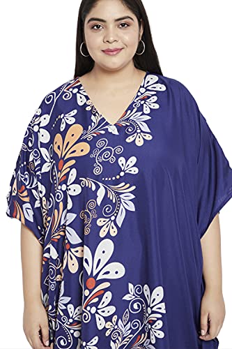 Image of Oussum Women Long Maxi Plus Size Polyester Kaftan Gown, Womens Kaftan Dresses Lounge Resort Wear, Plus Size Kaftan