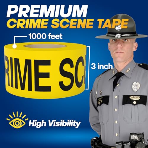 Crime Scene Do Not Cross Tape 7,6 cm x 305 m • Amarelo brilhante com uma impressão preta ousada • 7,