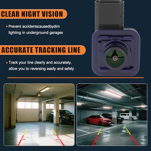Image of F2GT-19G490-CC Rear View Backup Camera Compatible with 2016-2019 Ford Explorer 2.3L 2.5L Park Assist Camera Replaces # F2GT19G490CC GB5T-19G490-AB GB5T19G490AB