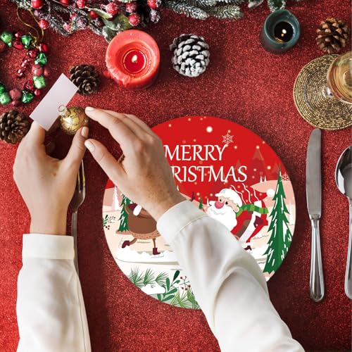 Christmas Paper Plates & Napkins Set Disposable Santa Claus Tableware for Xmas Holiday Party, Winter Theme Decor Serves 25 – Image 8