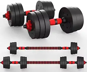 Kit 30kg Halteres de Anilhas E Barras Ajustáveis Fitness