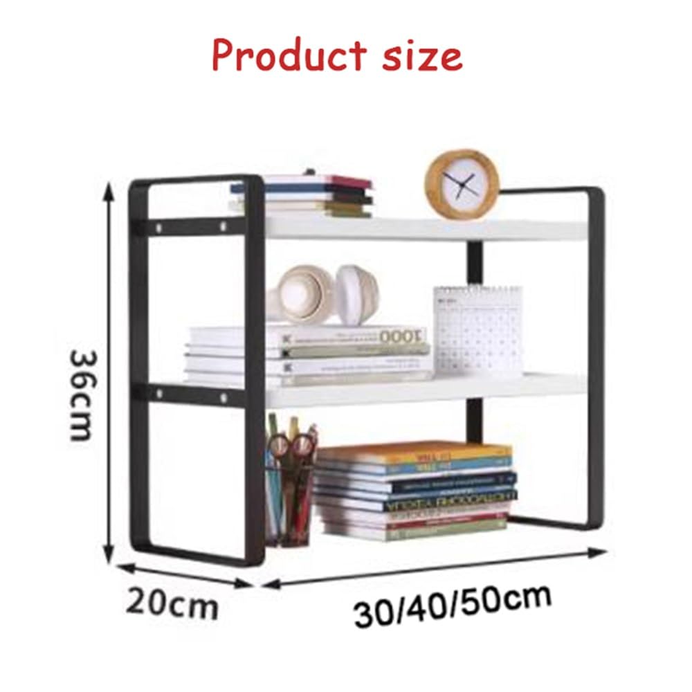 Desktop Book Shelf 2-Tier Desktop Shelf Organizer — Wood & Metal ...