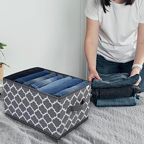 REGALMATE Wardrobe Storage boxes - Clothes Organiser for Drawers - Draw Dividers Box for Underwear, Jeans, Trousers, T-shirts, Pants, Sweaters, Baby Clothing & Bedroom Closet Organizers - 2 packs