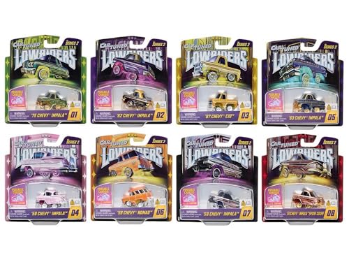 Set 8 Modelos de Autos Diecast Lowriders Show Glow Serie 2 miniatura 3