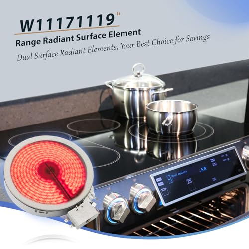 W11171119 8273994 Radiant Surface Element 6in Range Radiant Surface Element, Compatible with Whirlpool, Kenmore Electric Furnace Oven Replaces W11171119 AP6012390 PS11745598 PS11764915 W10823711