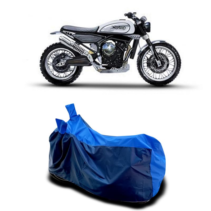 Image of DUFFEL-Two Wheeler Bike Body Cover Compatible for Norton Atlas 650 Bs6 Heat Protectio /UV-Rays /Birds Dropping /DustProof /Waterproof All Variants [Nevay Blue]