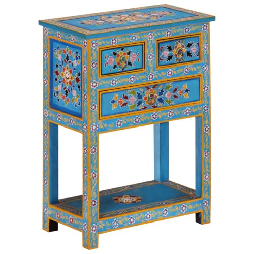 Armario auxiliar con 3 cajones de madera de mango turquesa 76cm 2