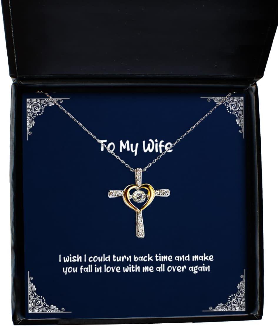 Inappropriate Wife, I Wish I Could Turn Back time and Make You Fall in Love with me, Fancy Holiday Cross Dancing Necklace from Wife