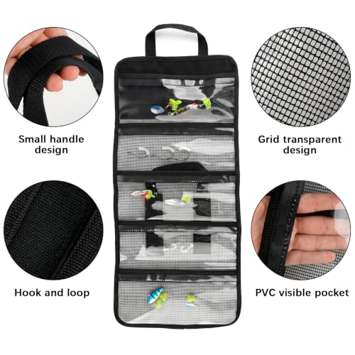 Bolsa enrollable para señuelos de pesca con protección de anzuelo y tapa de seguridad miniatura 2