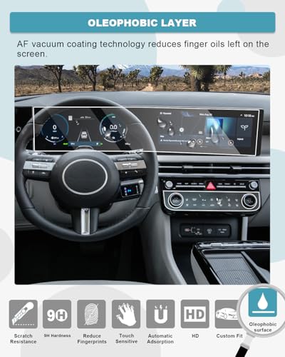 Image of CDEFG 3Pcs for 2026 Hyundai Tucson Screen Protector, Tempered Glass 2025 2026 Tucson (SE, SEL, SEL Convenience, XRT, Limited) Accessories 12.3 Inch All-in-One Touchscreen & AC Screen Cover