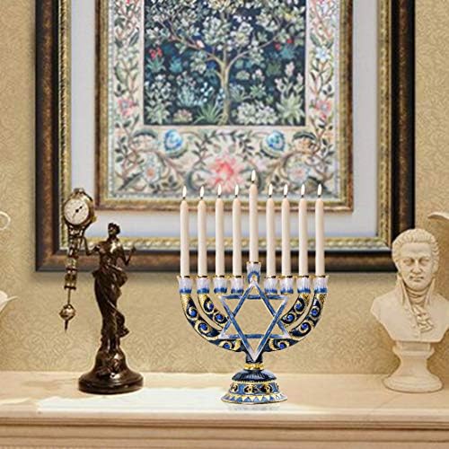 YU FENG 9 Branch Star Decor Candle Menorah Holder Collection for Hanukkah Shabbat Christmas Ceremony
