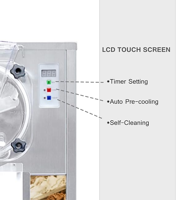 Commercial Countertop Hard Ice Cream Machine, Mini Table Top 1400W Gelato Ice Cream Maker, Capacity 15L/hour Perfect for Restaurant, Cafe, Coffee, Snack Bar