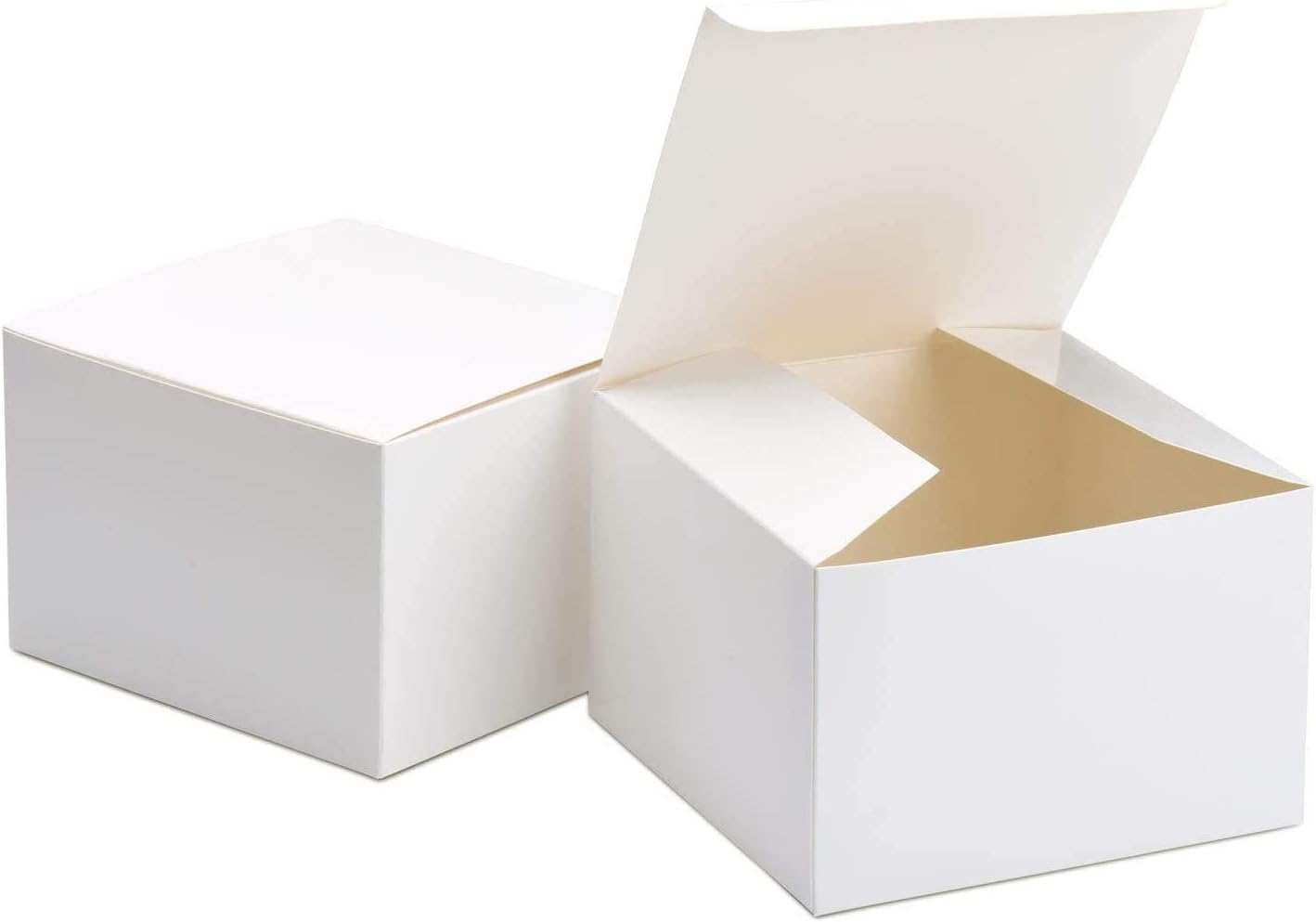 GSSUSA White Kraft Gift Boxes with Lids 6x6x4 Inch Gift Box for Bridesmaid Proposal, Groomsmen Proposal, Gifts, Wedding, Birthday, Packaging, Present, Cupcake Boxes, Cardboard Gift Boxes 50 Pack