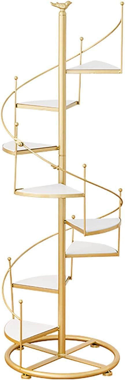 Supporto per vasi da fiori rotante, supporto per piante in ferro a scala a spirale, stile nordico, vasi decorativi per la casa, vasi in vaso per patio, giardino, soggiorno, balcone