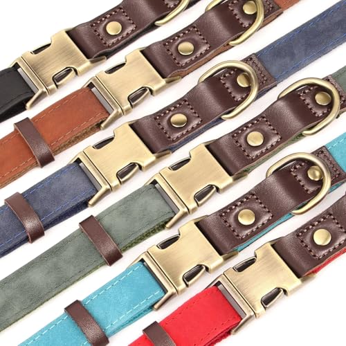 Didog Soft PU Leather Dog Collars for Small Dogs,Classic Adjustable Dog Collars with Quick Release Metal Buckle,Easy Clean and Comfortable with Nylon Lining,Blue,S Neck 11-15" by Didog - Image 8