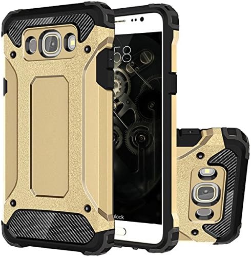 Galaxy J7 (2016) Case, HICASER Hybrid [Full Body] [Heavy Duty] Armor Case Dual Layer Shock Absorbing TPU Protective Case Cover for Samsung Galaxy J7 2016 J710 Gold