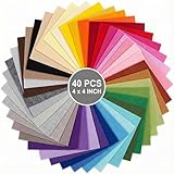 40 pcs Felt Fabric Sheet 4"x4" Assorted Color DIY Craft Squares Nonwoven 1mm Thick