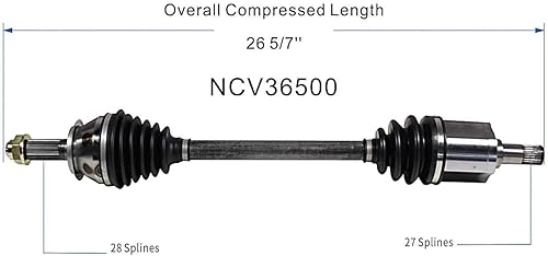Miniatura 6 de GSP NCV36500 CV Conjunto del eje del eje - Izquierda Delantera (Lado del Conductor)