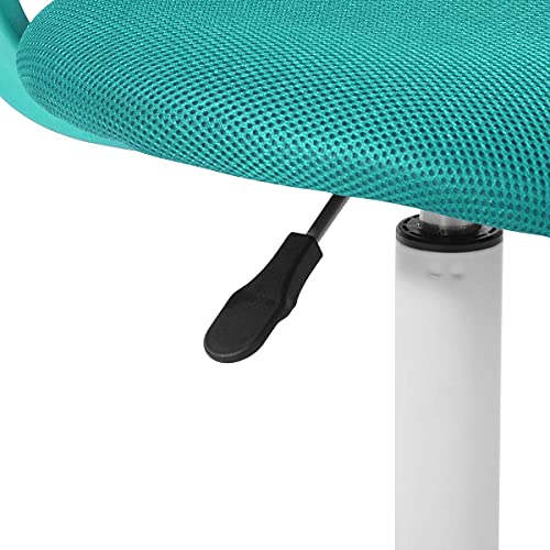 Furniturer Writing Task Chair For Teens Boys Girls Desk Chair With Backrest For Study Room Bedroom, Home Office (Aqua) #TOP4