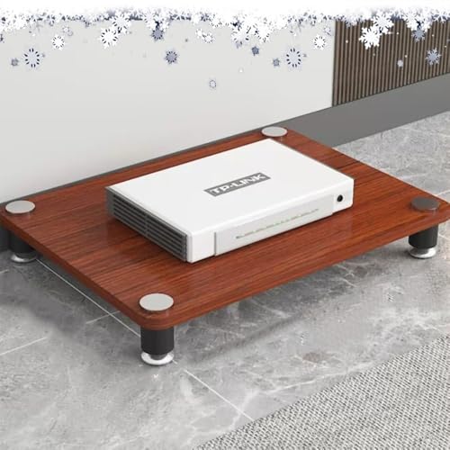 AV-Medienständer, Stereo-Komponente, 1, 2, 3, 4 Ebenen, Audio-Rack-Tower, HiFi-Rack, Ablageregal für Verstärker/CD-Plattenspieler/Spielkonsole/Receiver (Teak, 60 x 40 x 5 cm (1 Ebene))