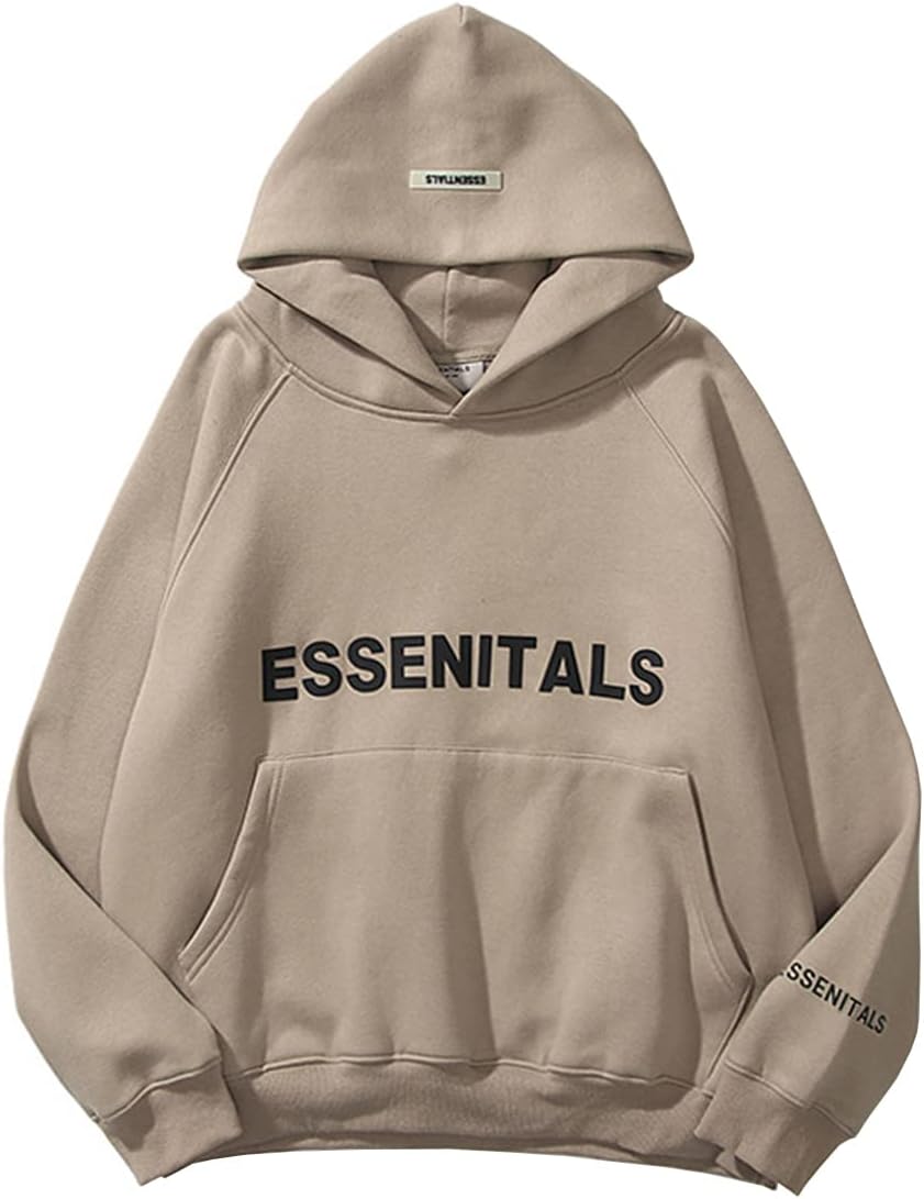 EUDOLAHWomen and Men Y2K Oversized Pure Fleece Hoodie Casual Wear with Pocket Aesthetic Sweatshirt Pullover Hooded Sweater
