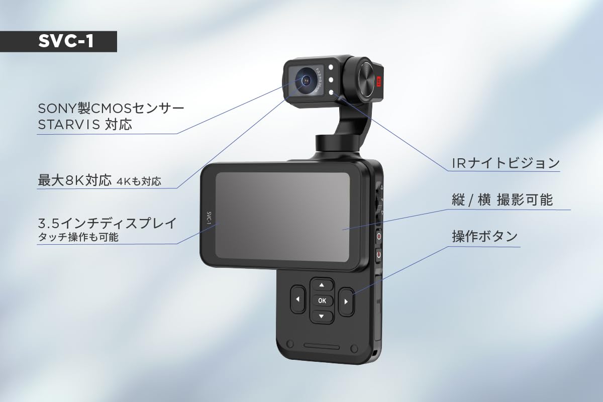 Amazon | スーパーポケットビデオカメラ SVC-1 SONY製CMOSセンサーを 
